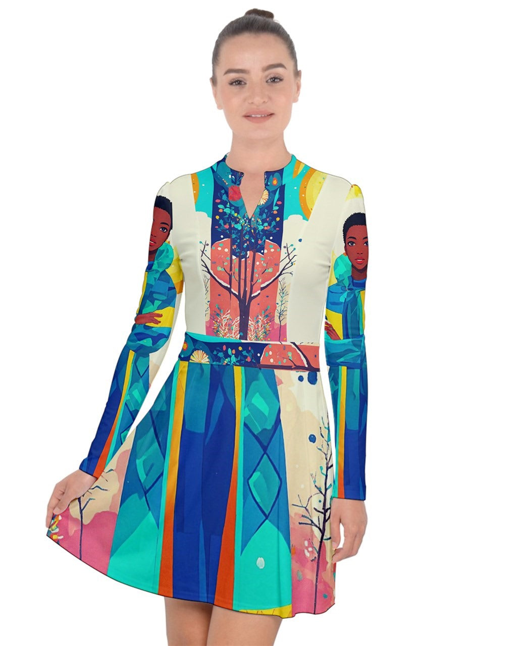Radiant Rae Long Sleeve Panel Dress  ElleBabyYeah
