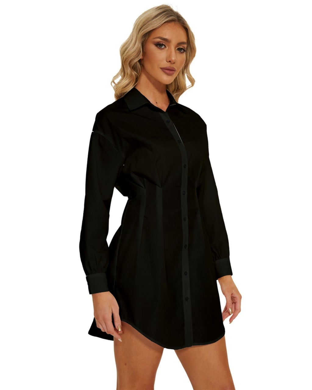 Black Long Sleeve Shirt Dress