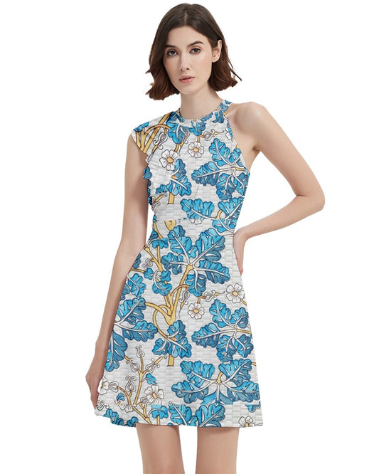 Geranium sauvage (geranium) from La Plante et ses Applications ornementales (1896) illustrated by Maurice Pillard Verneuil. Cocktail Party Halter Sleeveless Dress With Pockets