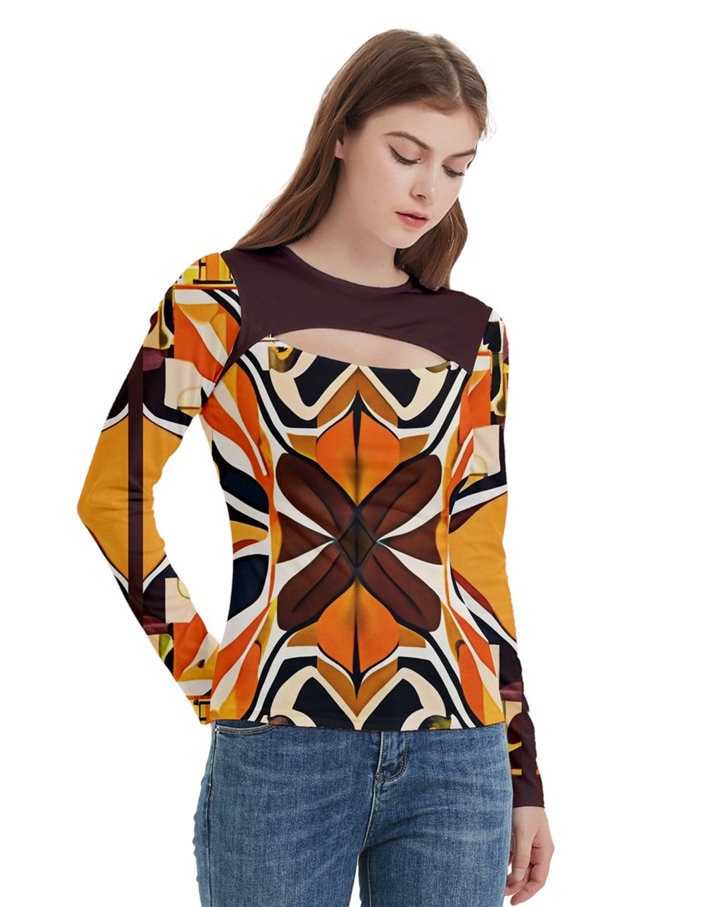 Autumn's Block Women's Cut Out Long Sleeve T-Shirt