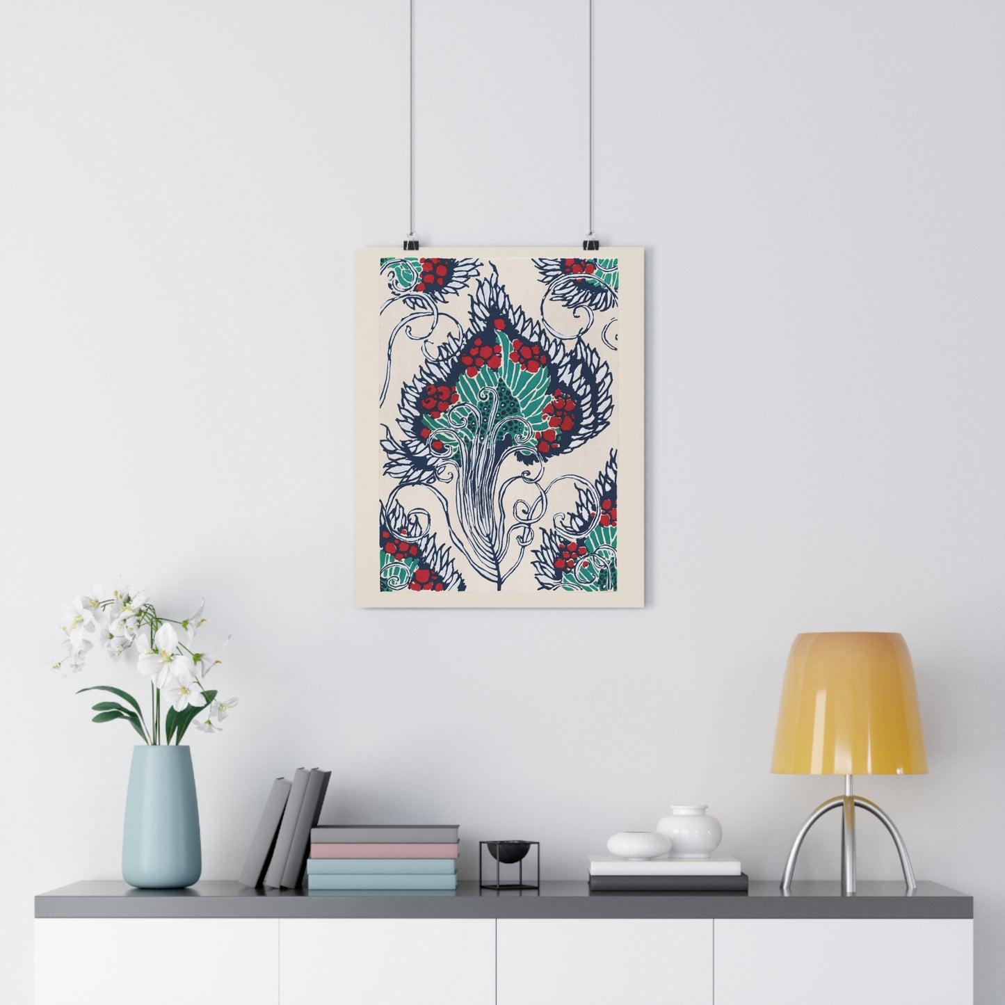 Botanical Pochoir Pattern in Art Nouveau (Samarkand: 20 Color Compositions in the Oriental Style) by E. A. SéguyGiclée Art Print