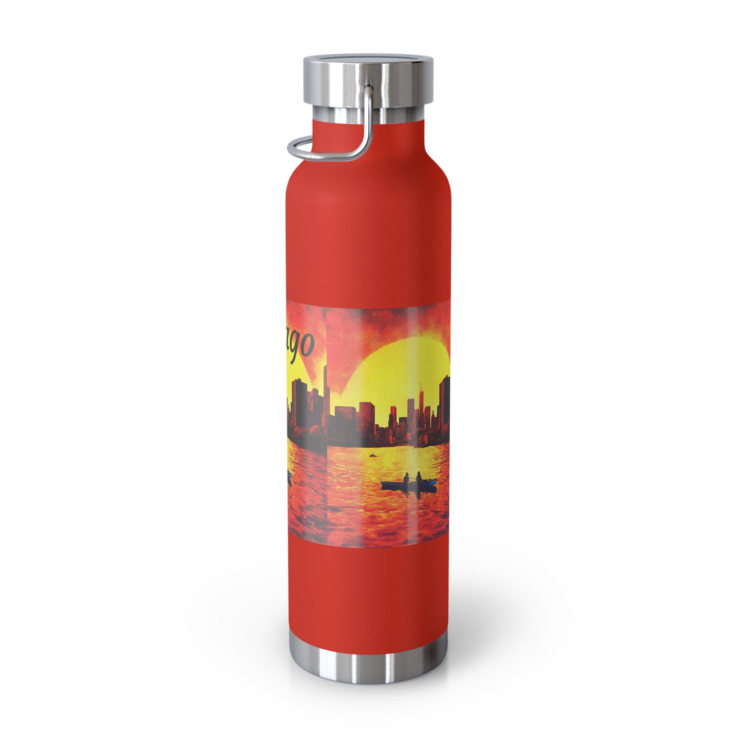 Chicago Skyline Sunset Copper Vacuum Insulated Bottle, 22oz