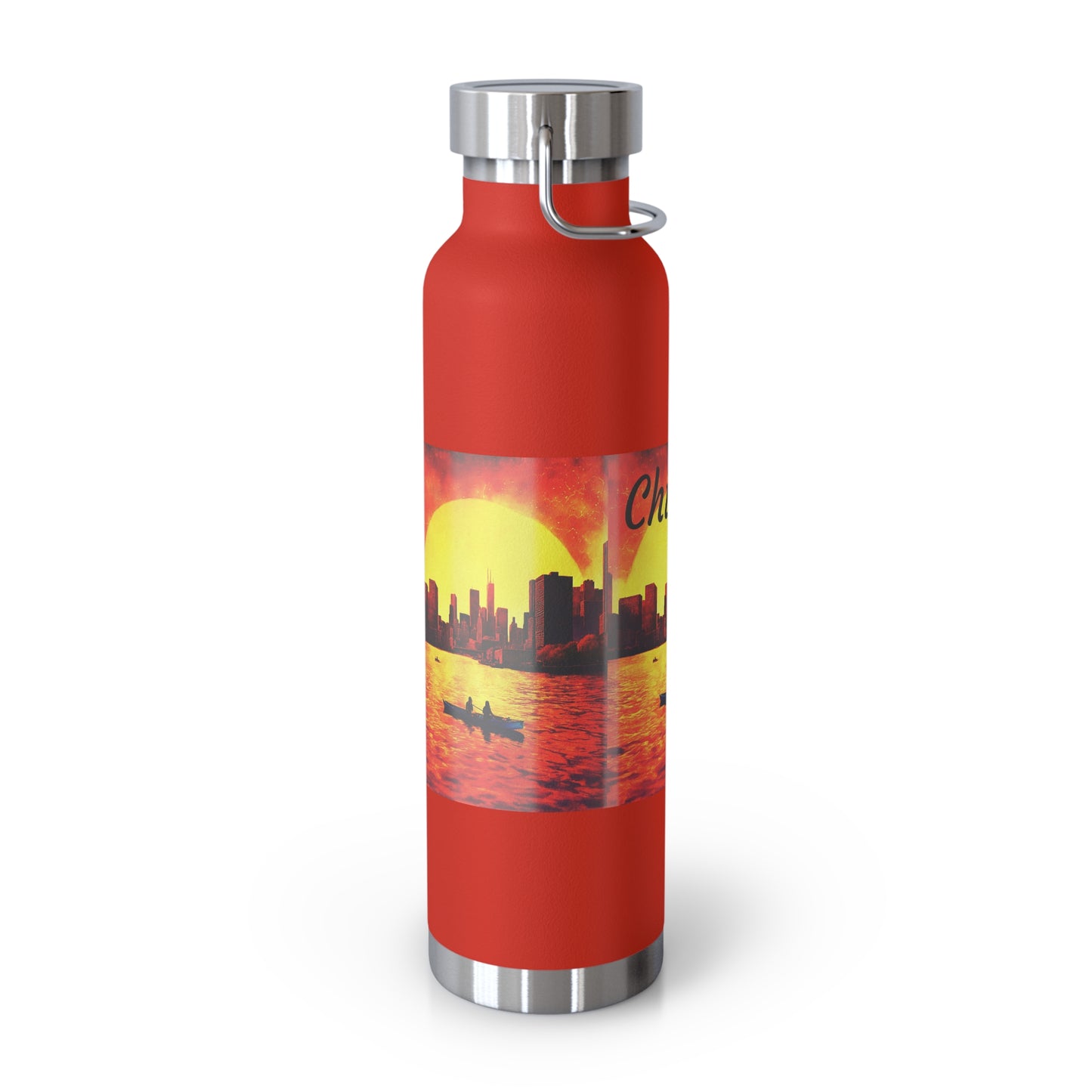 Chicago Skyline Sunset Copper Vacuum Insulated Bottle, 22oz