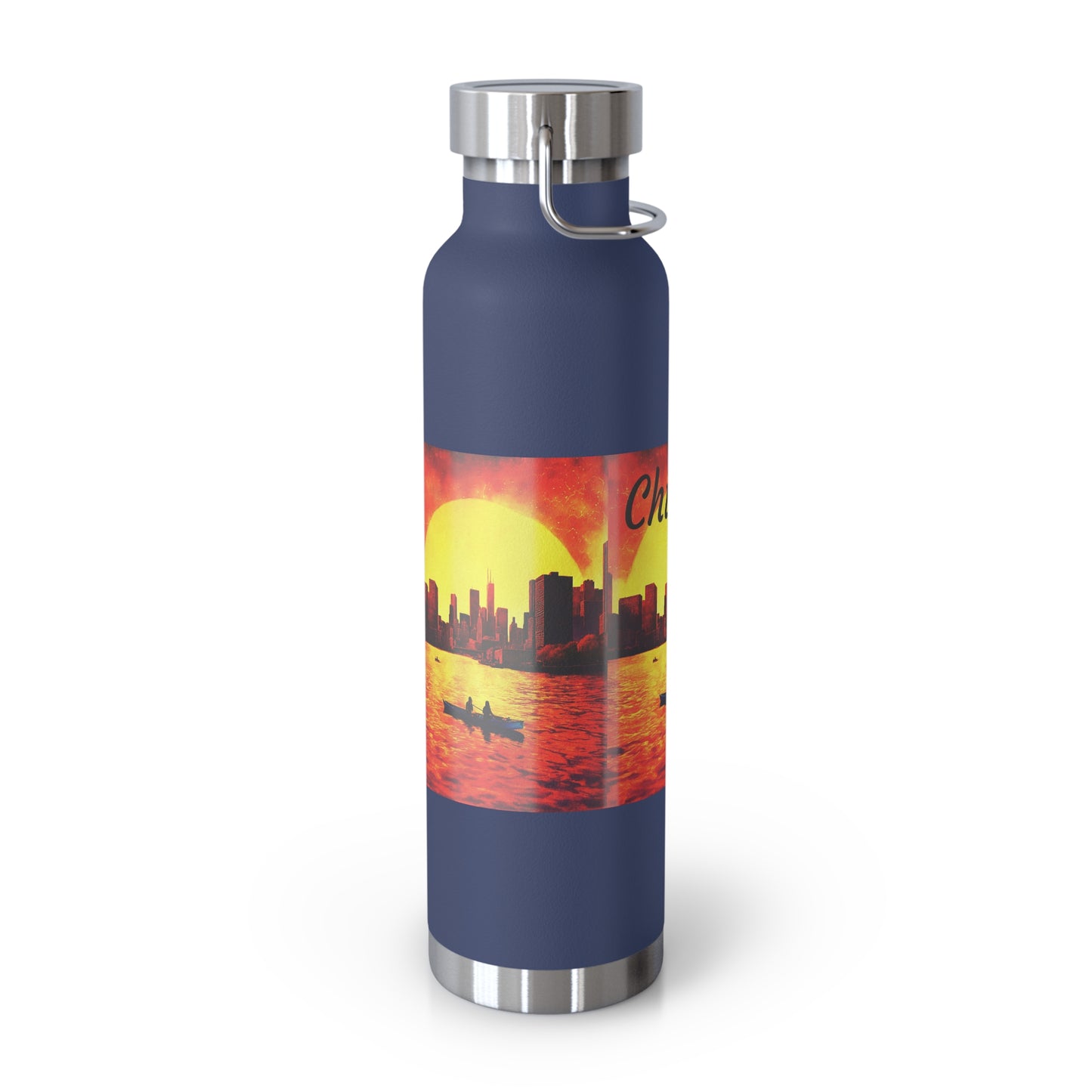 Chicago Skyline Sunset Copper Vacuum Insulated Bottle, 22oz