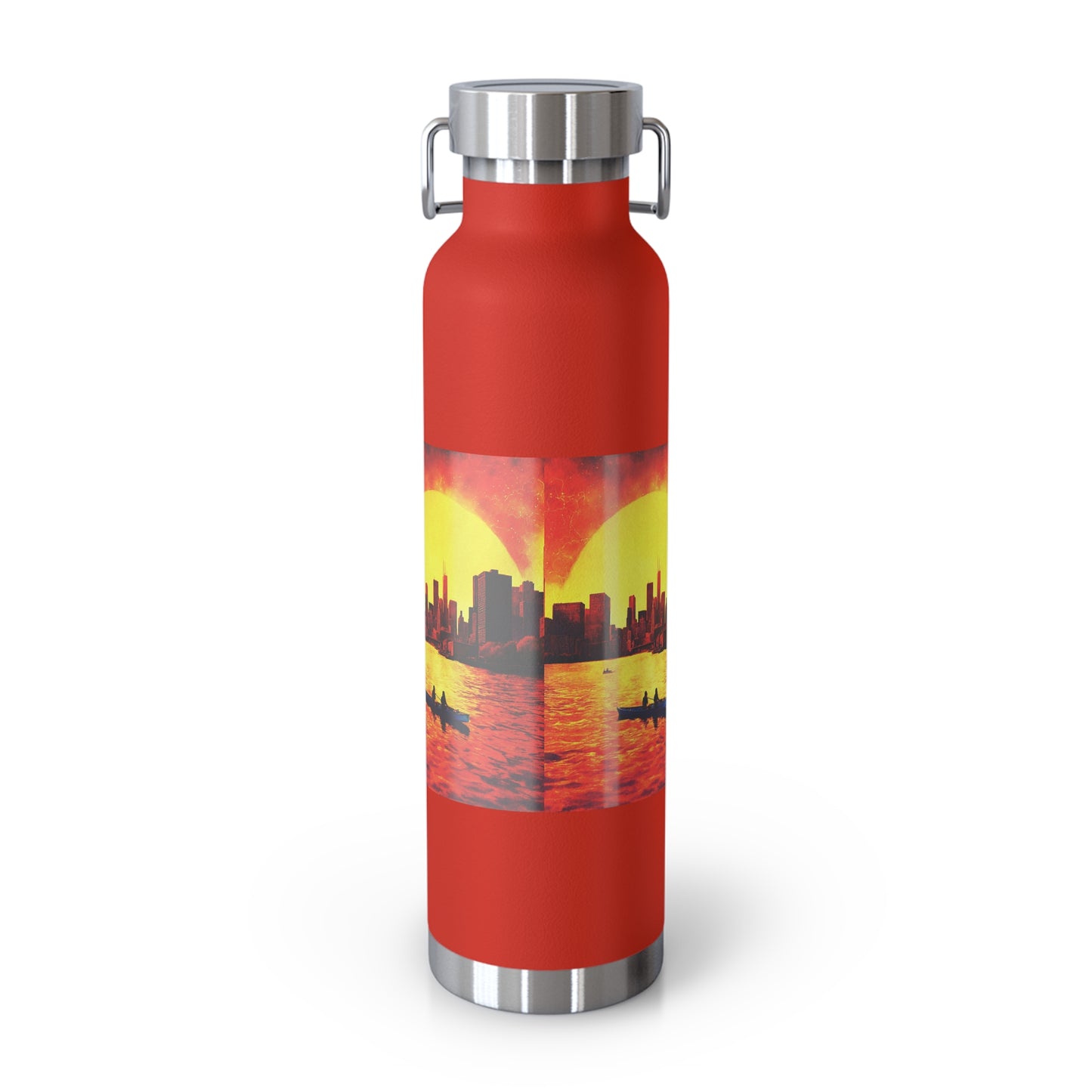 Chicago Skyline Sunset Copper Vacuum Insulated Bottle, 22oz