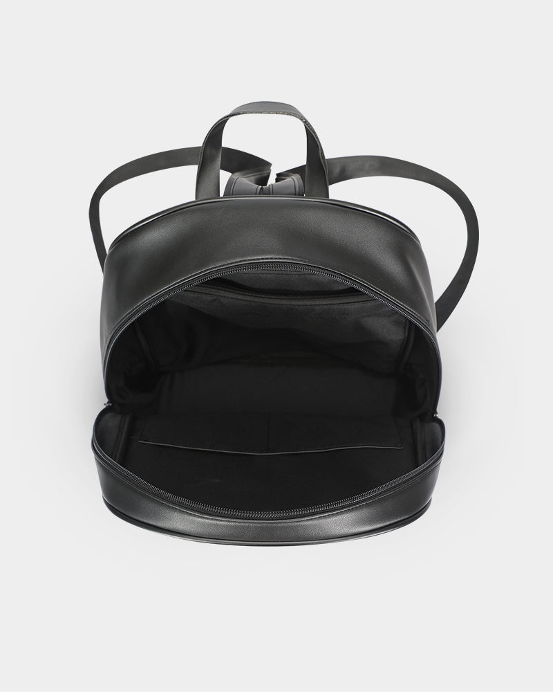 Black 300 Classic Faux Leather Backpack