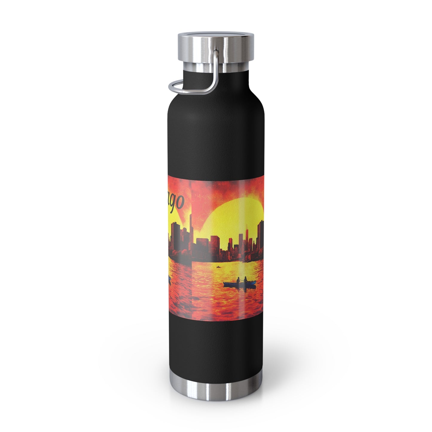 Chicago Skyline Sunset Copper Vacuum Insulated Bottle, 22oz