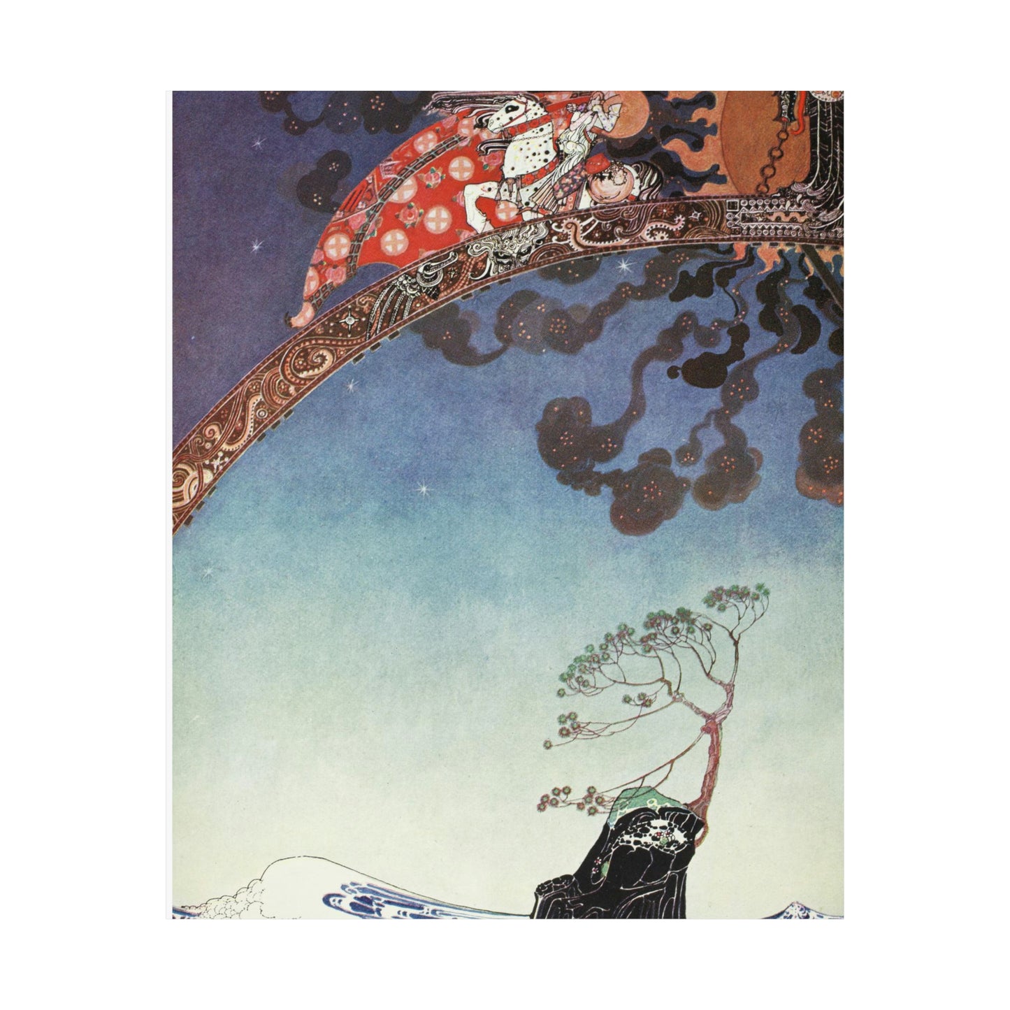 Illustration by Kay Nielsen in East of the sun and west of the moon (1914), Alexander Turnbull Library, NIEL 1914.
