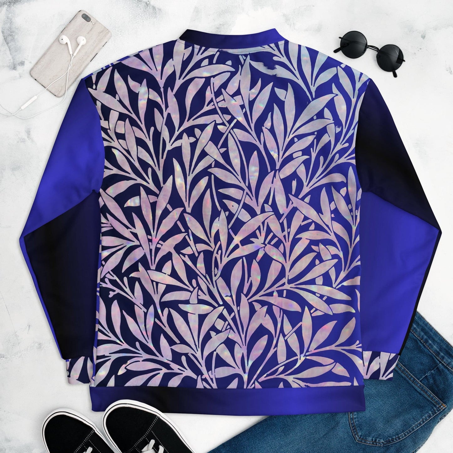 Gradient Leaves Unisex Bomber Jacket