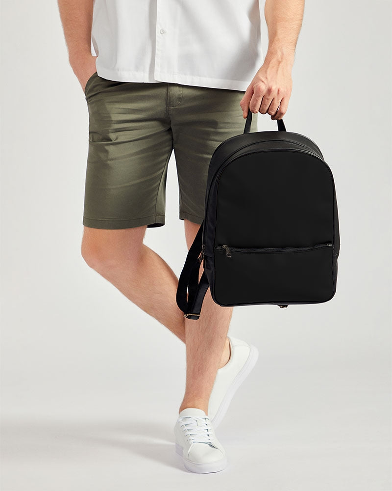 Black 300 Classic Faux Leather Backpack