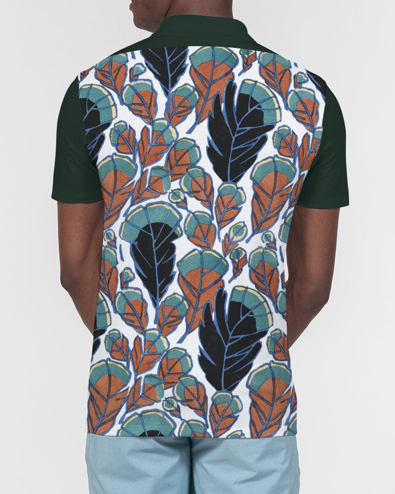 Falling Leaves Men's All-Over Print Slim Fit Short Sleeve Polo
