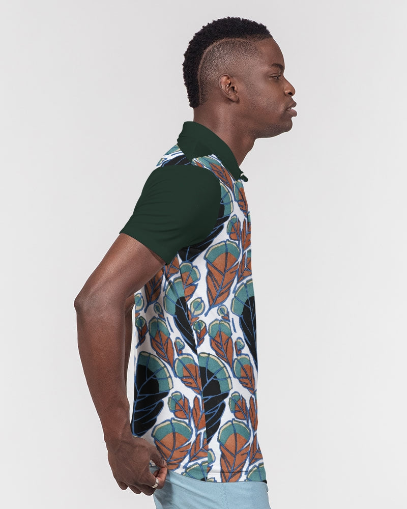 Falling Leaves Men's All-Over Print Slim Fit Short Sleeve Polo