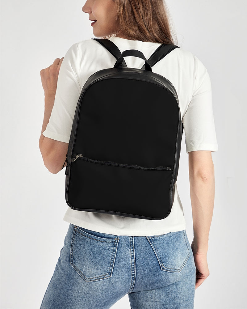 Black 300 Classic Faux Leather Backpack