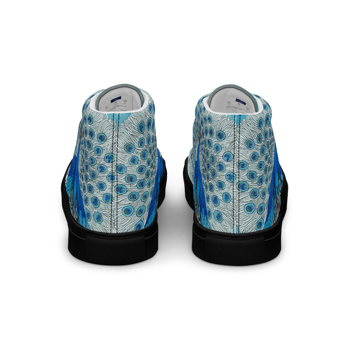 Peacock Eyes (1924) print high top canvas shoes(Men's sizing)