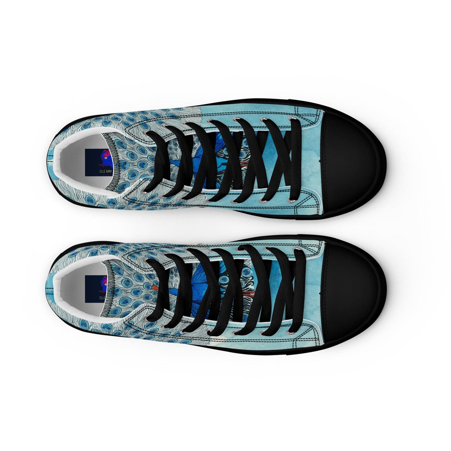 Peacock Eyes (1924) print high top canvas shoes(Men's sizing)