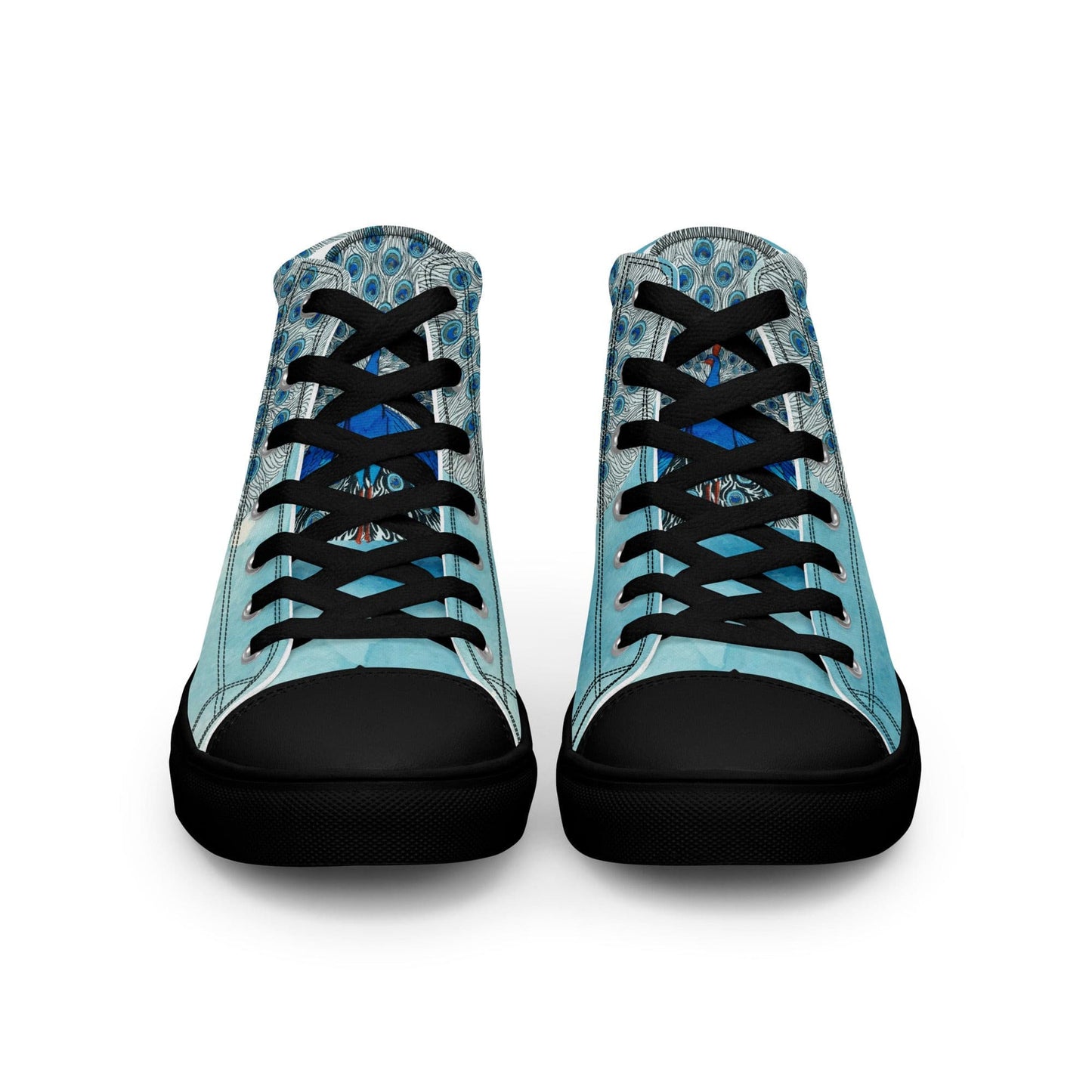 Peacock Eyes (1924) print high top canvas shoes(Men's sizing)