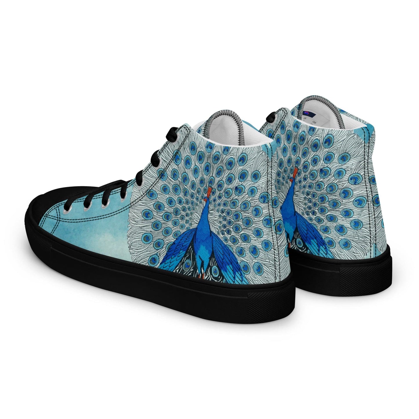 Peacock Eyes (1924) print high top canvas shoes(Men's sizing)