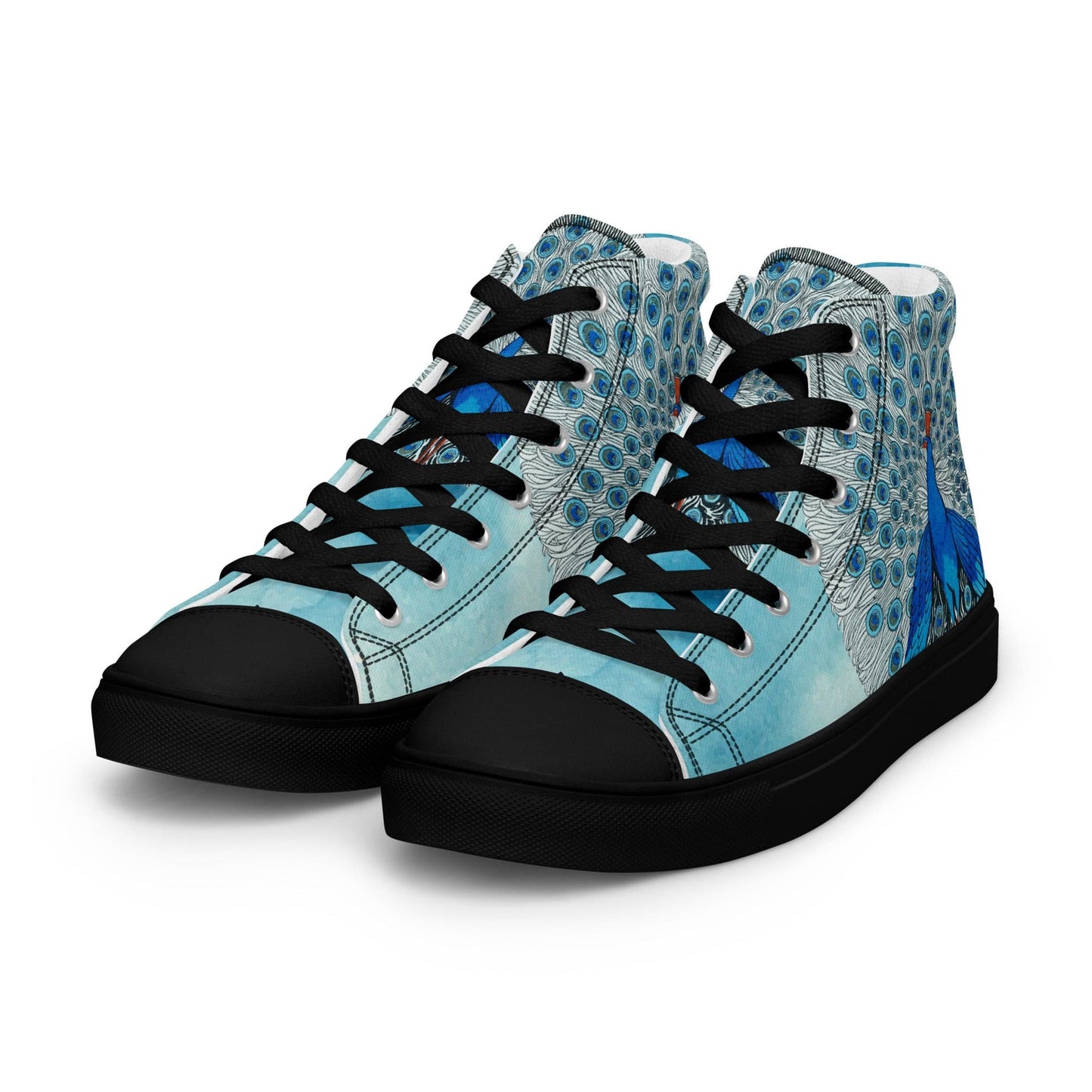 Peacock Eyes (1924) print high top canvas shoes(Men's sizing)