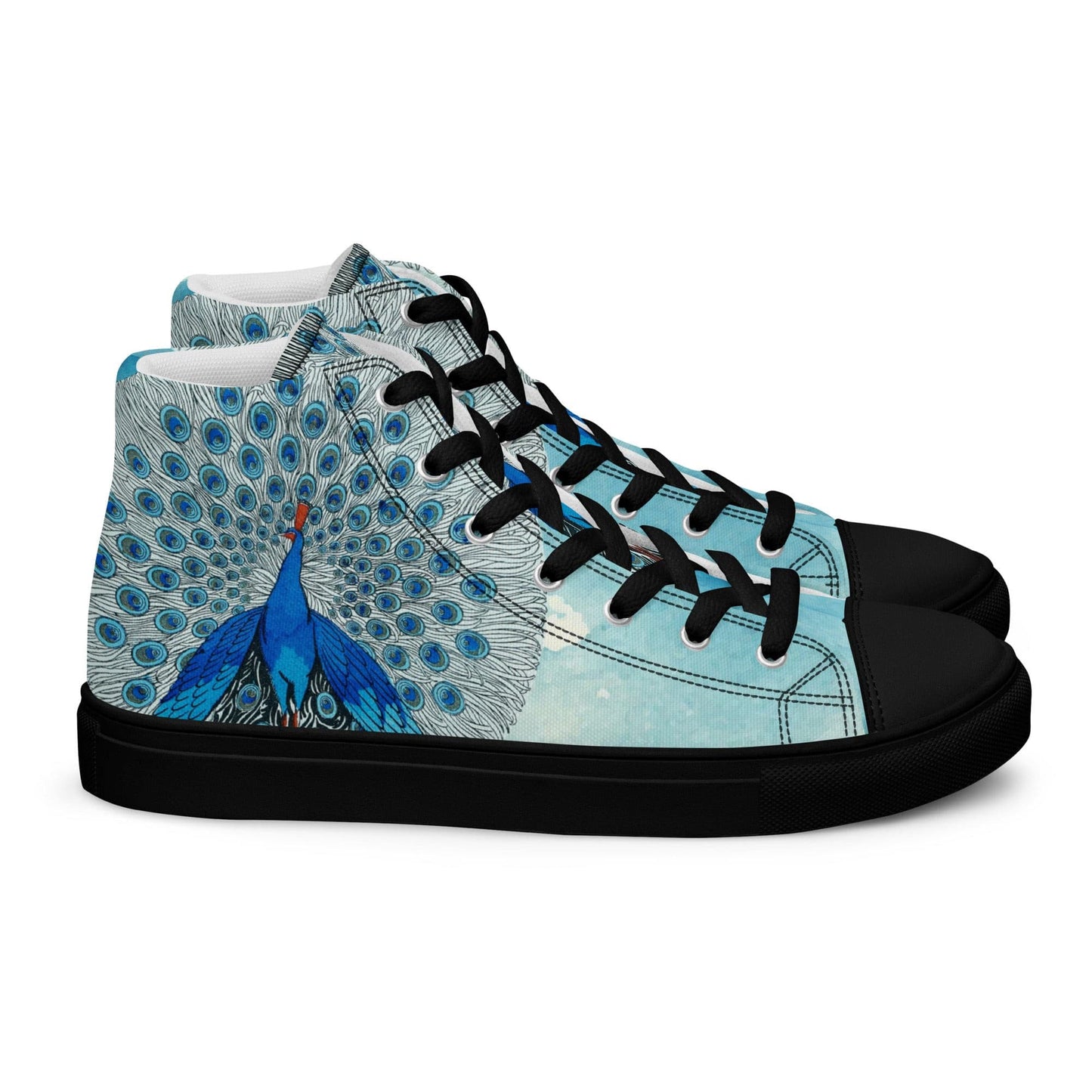 Peacock Eyes (1924) print high top canvas shoes(Men's sizing)