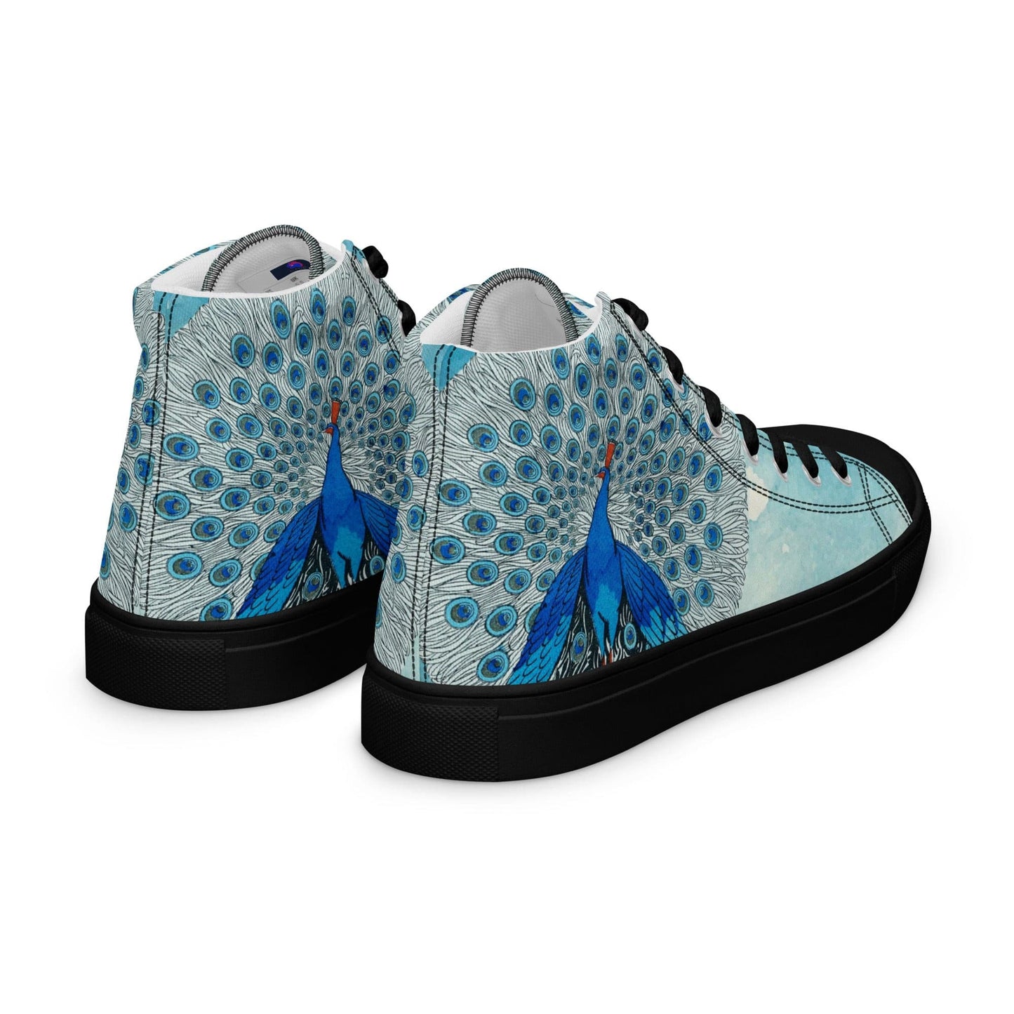 Peacock Eyes (1924) print high top canvas shoes(Men's sizing)