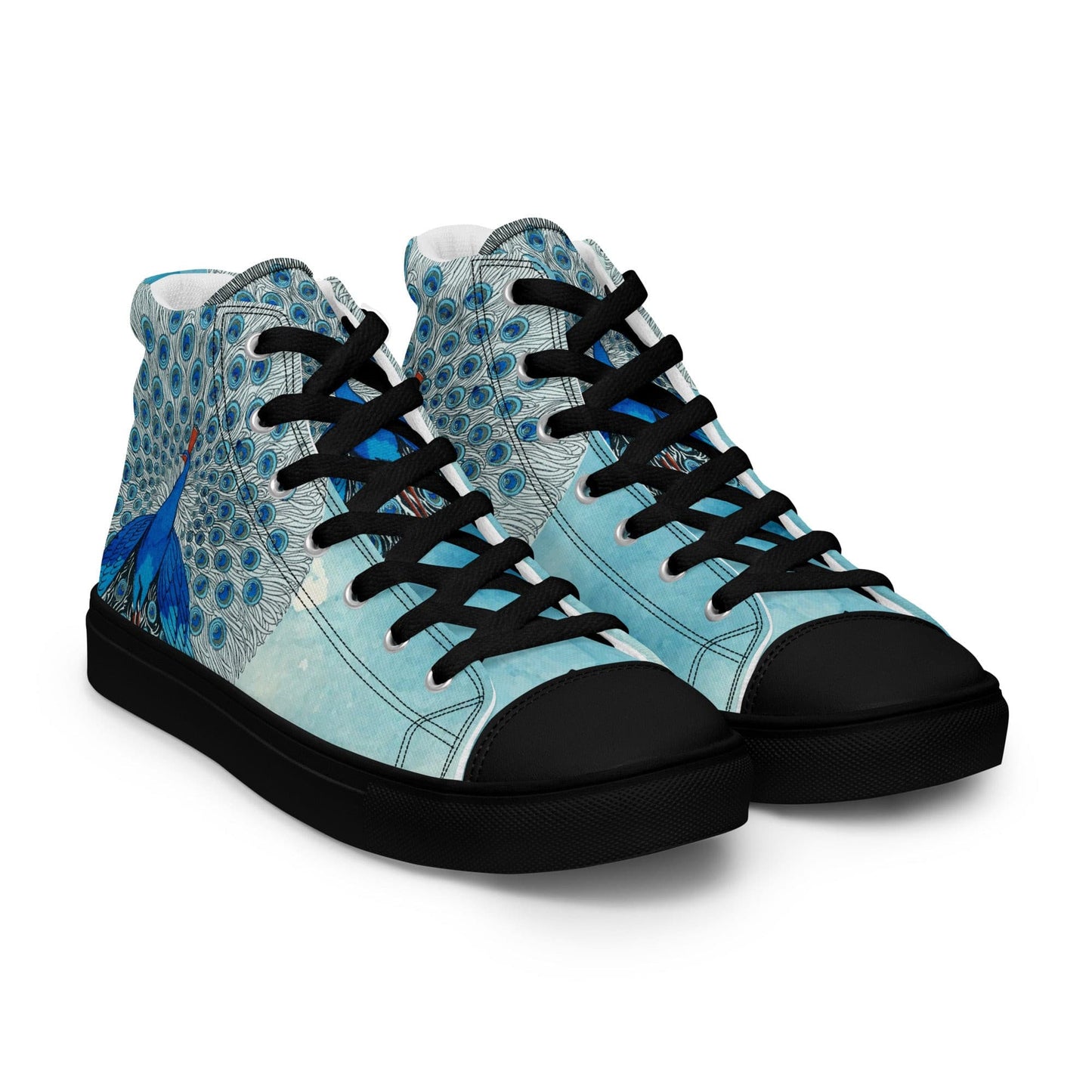 Peacock Eyes (1924) print high top canvas shoes(Men's sizing)