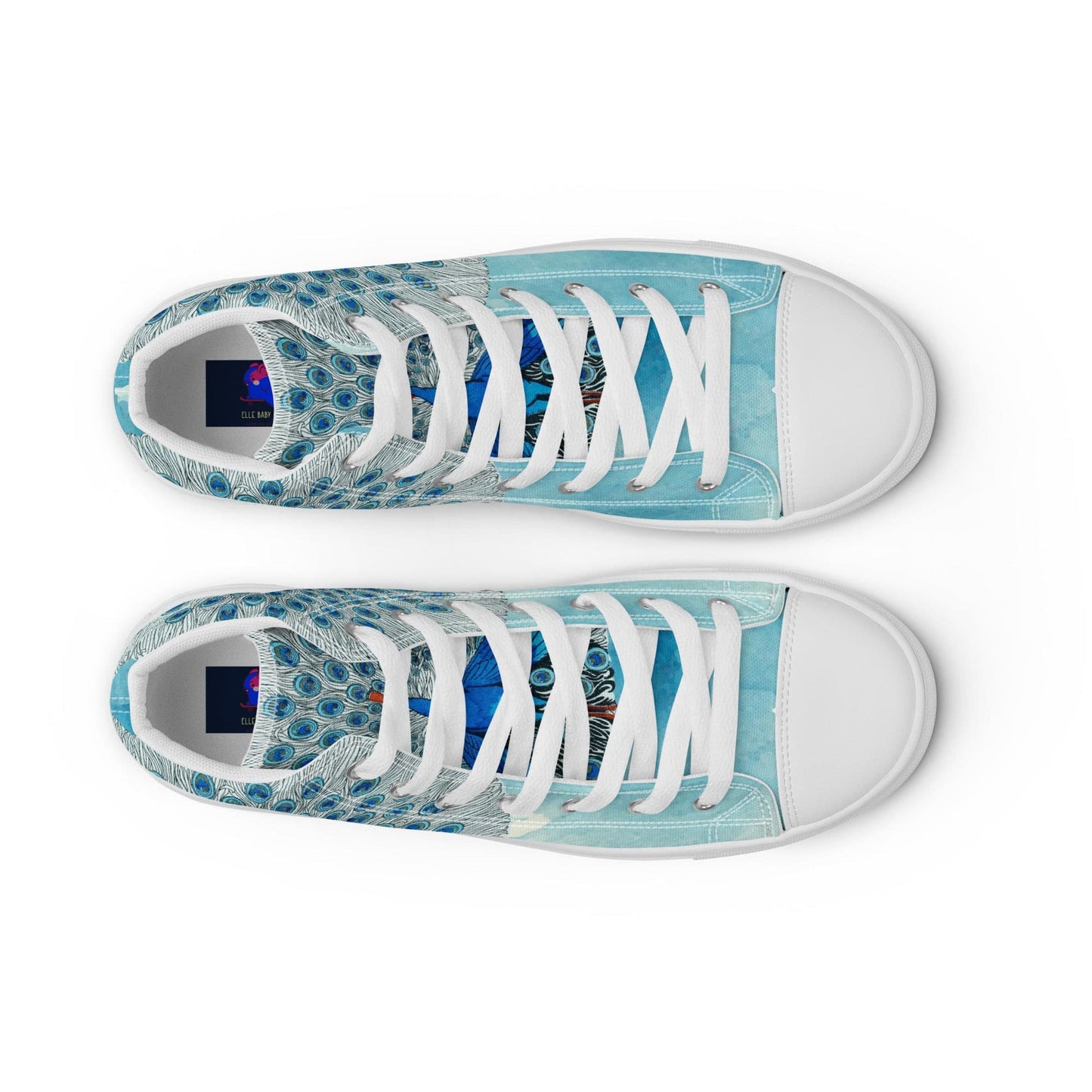Peacock Eyes (1924) print high top canvas shoes(Men's sizing)