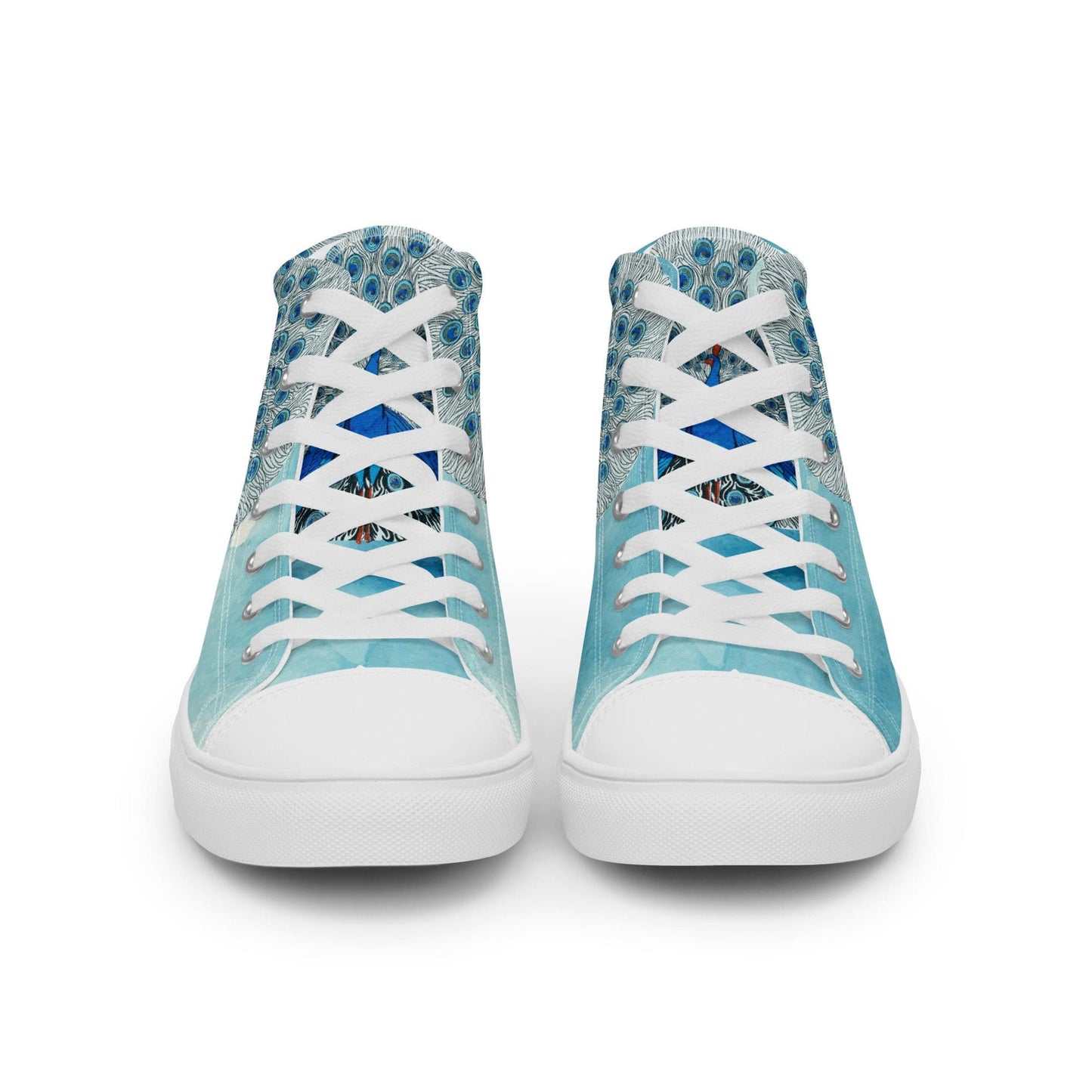 Peacock Eyes (1924) print high top canvas shoes(Men's sizing)