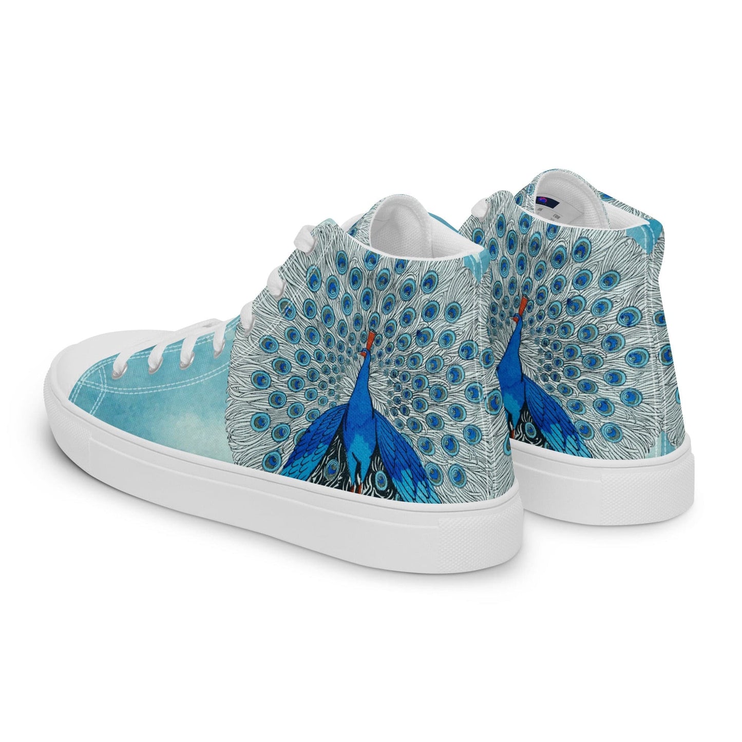Peacock Eyes (1924) print high top canvas shoes(Men's sizing)