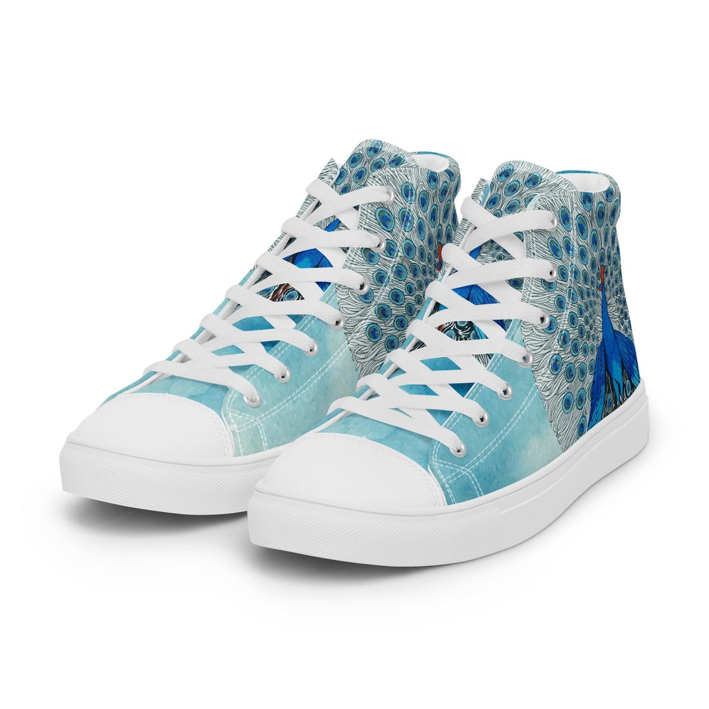 Peacock Eyes (1924) print high top canvas shoes(Men's sizing)