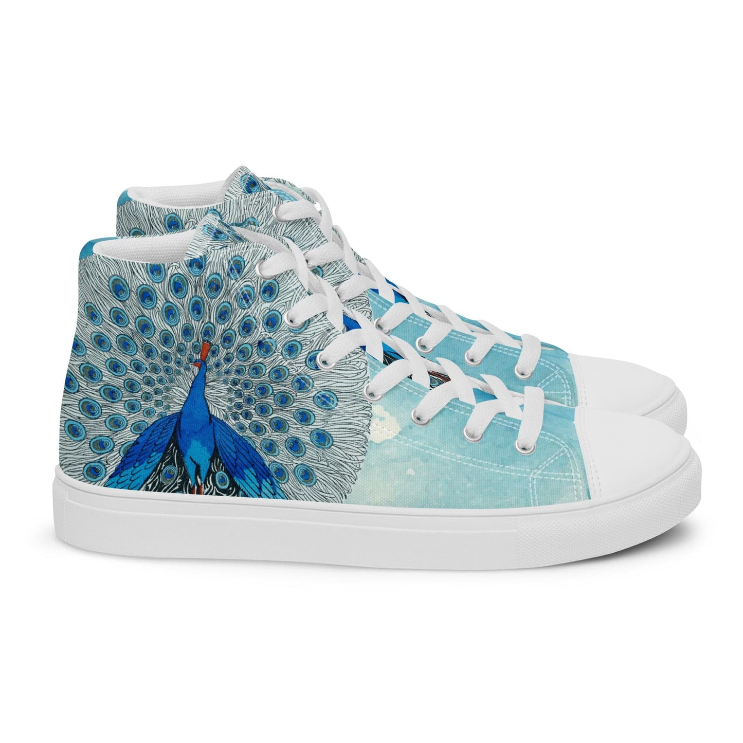 Peacock Eyes (1924) print high top canvas shoes(Men's sizing)
