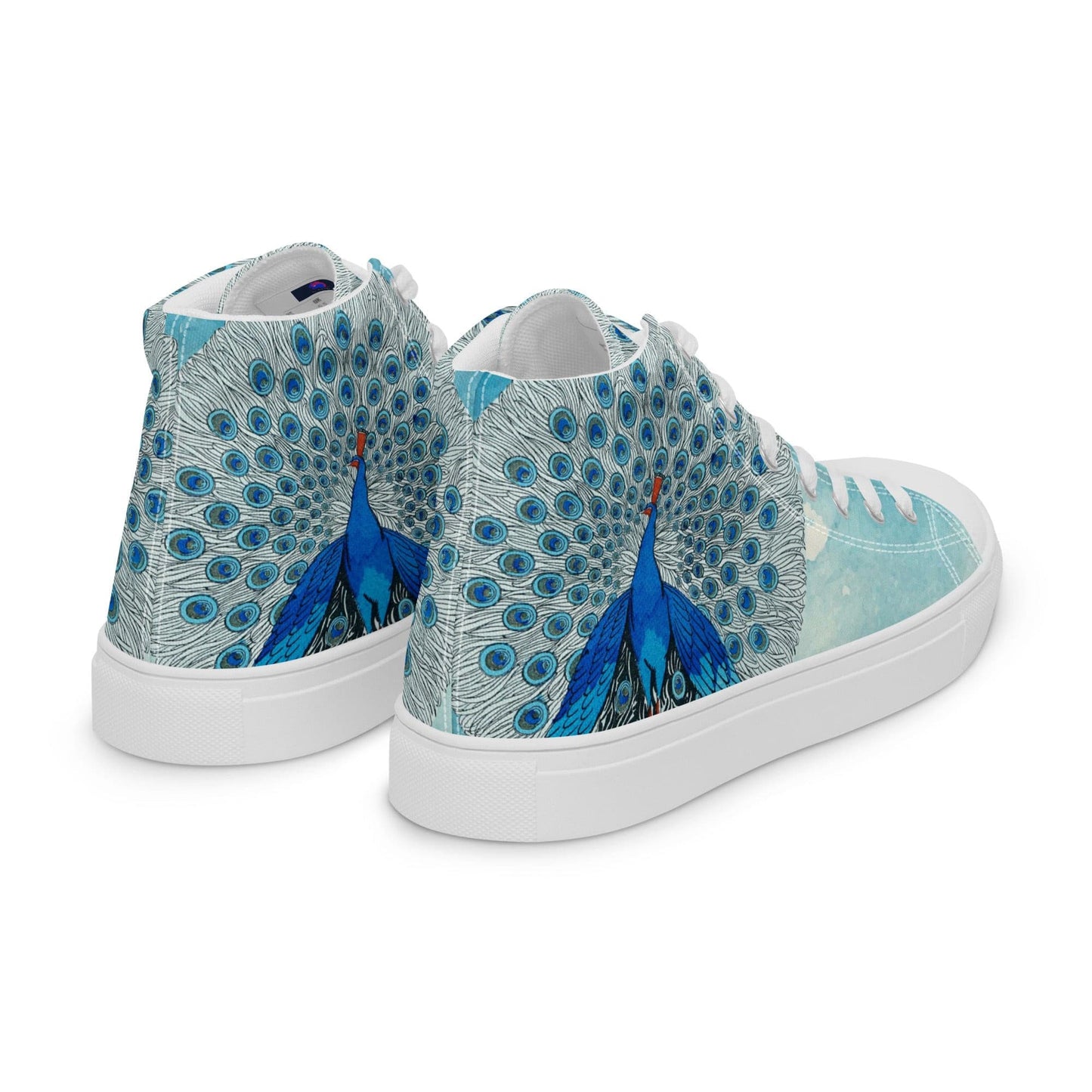 Peacock Eyes (1924) print high top canvas shoes(Men's sizing)