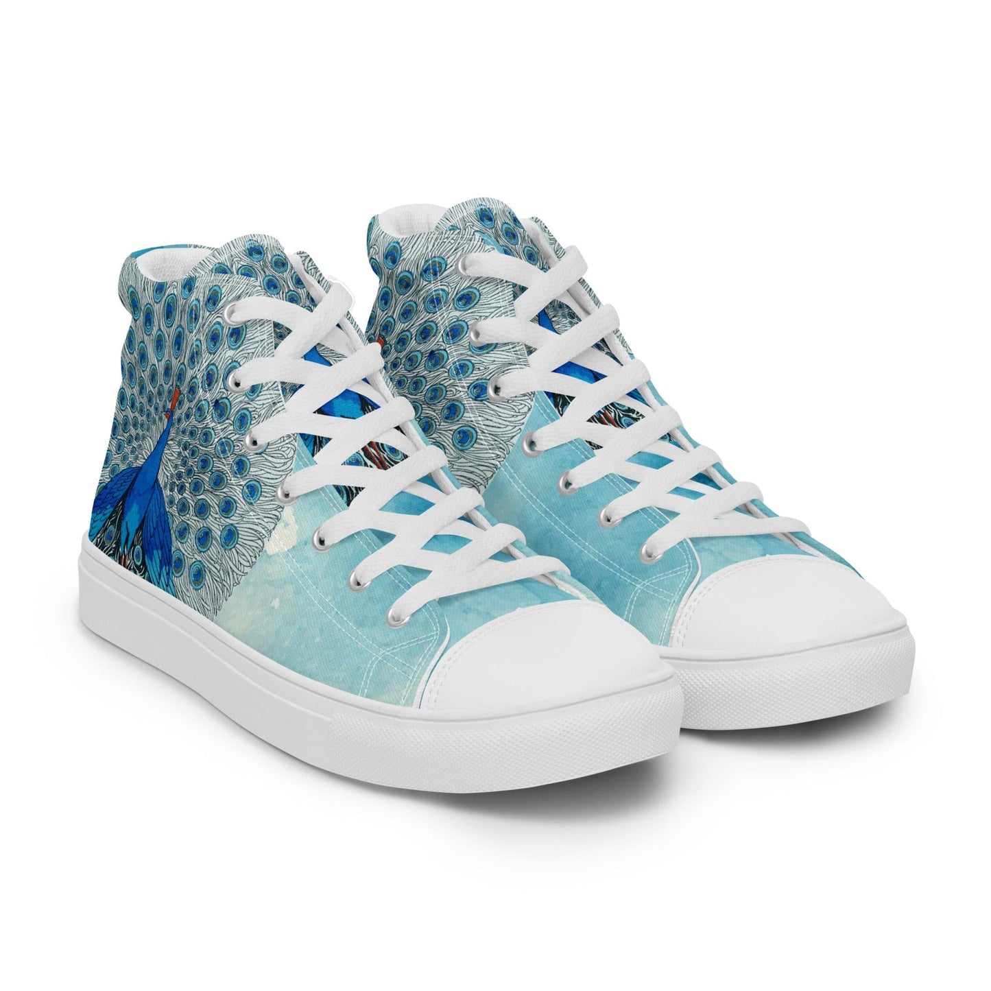Peacock Eyes (1924) print high top canvas shoes(Men's sizing)