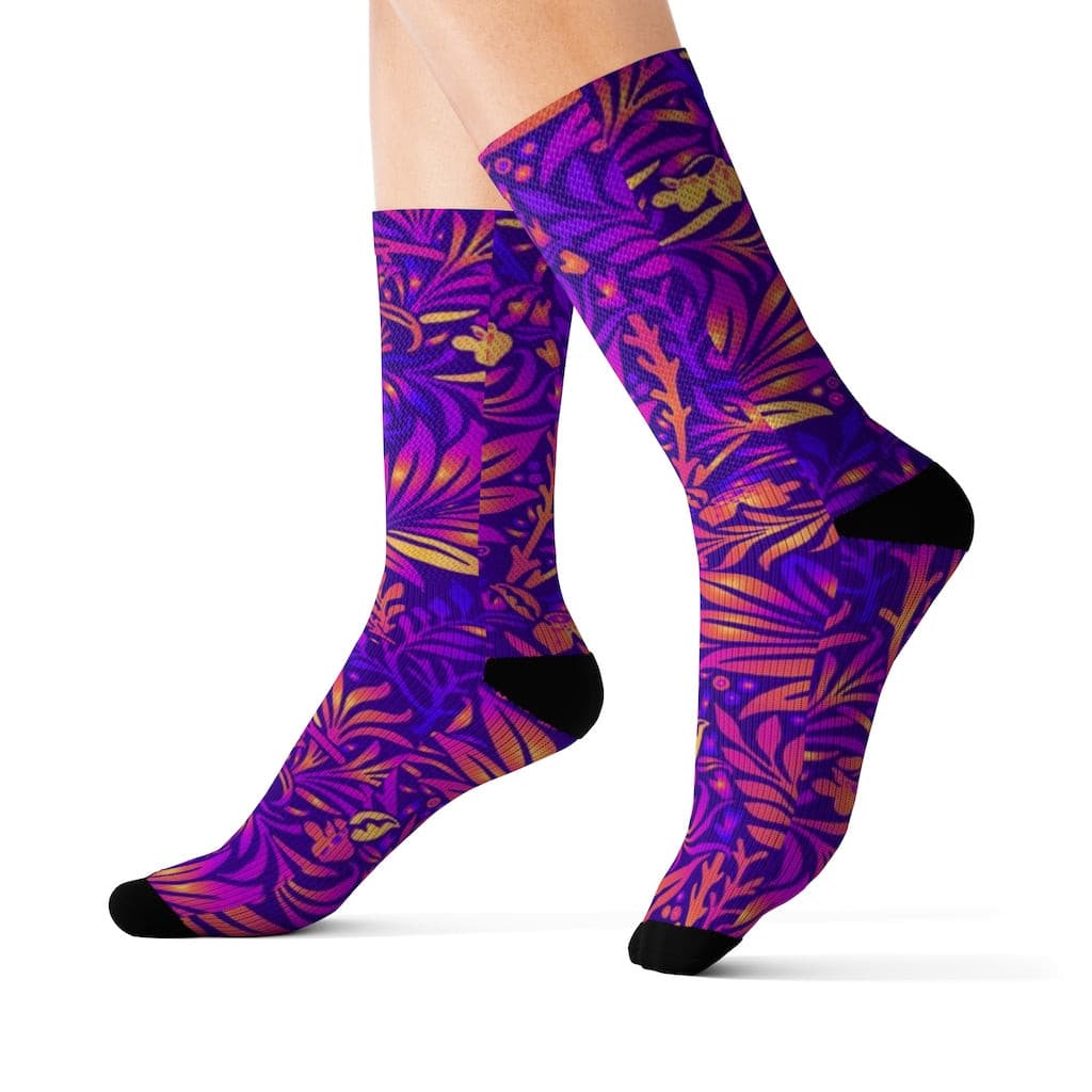 Neon Burn Foliage Sublimation Socks