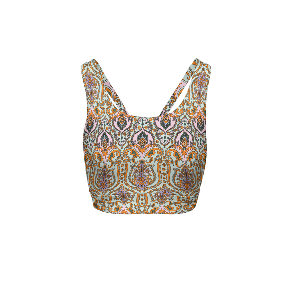 Damasc Racerback Sports Bra-Butter Soft Texture