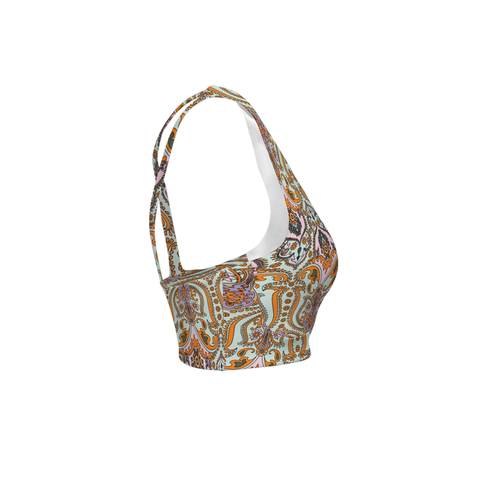 Damasc Racerback Sports Bra-Butter Soft Texture