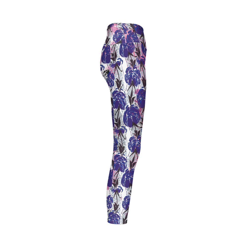 Blu Blossoms High-Rise Leggings-Cloud-Like