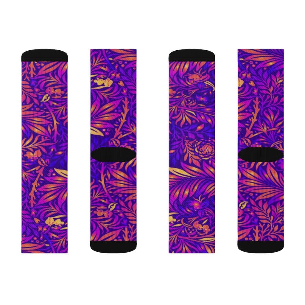 Neon Burn Foliage Sublimation Socks