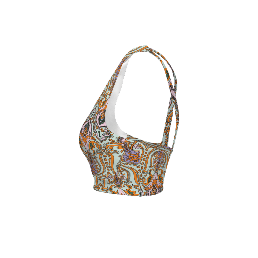 Damasc Racerback Sports Bra-Butter Soft Texture