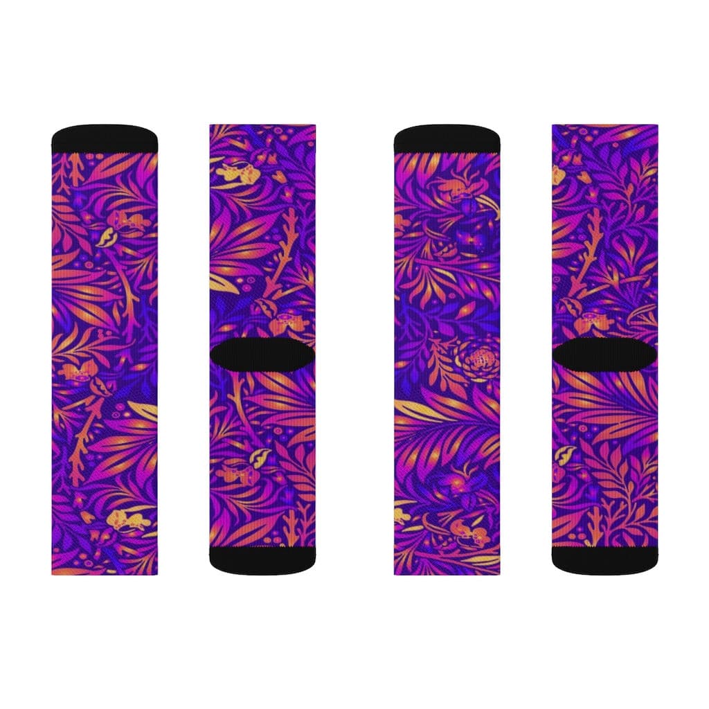 Neon Burn Foliage Sublimation Socks
