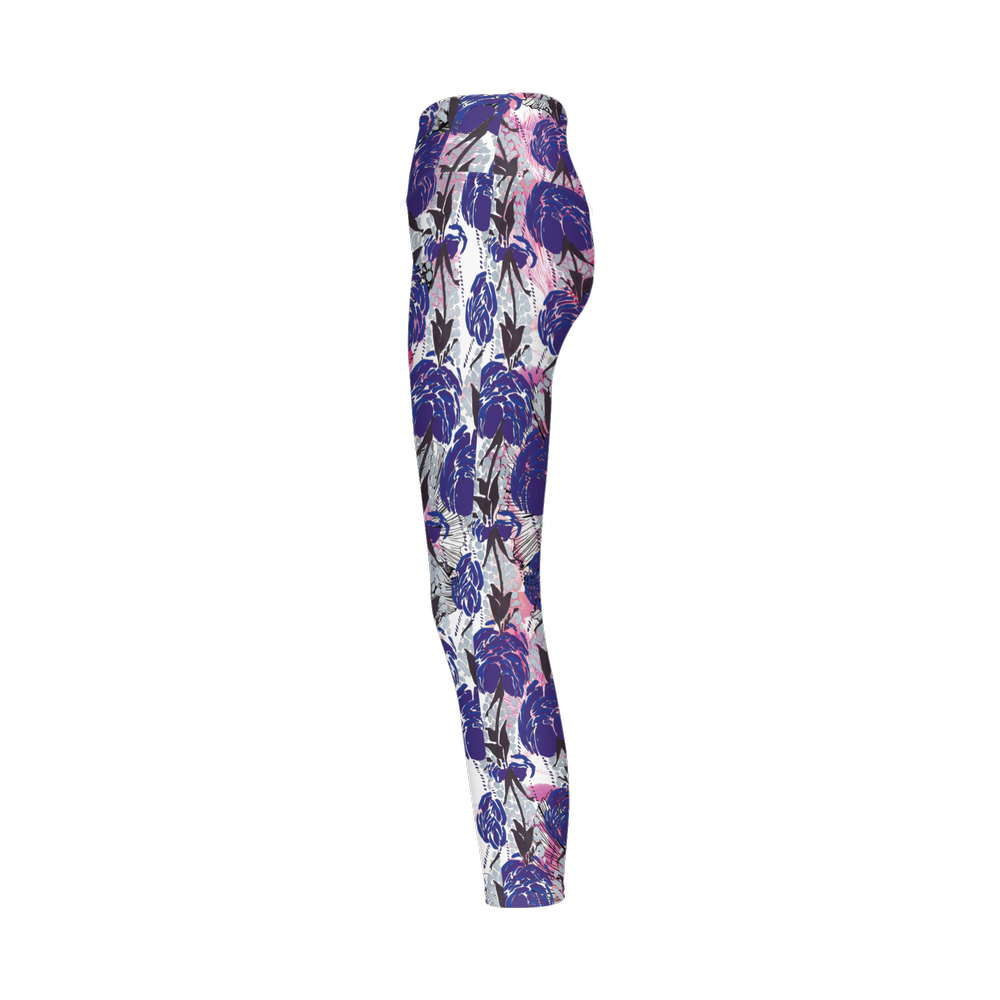 Blu Blossoms High-Rise Leggings-Cloud-Like