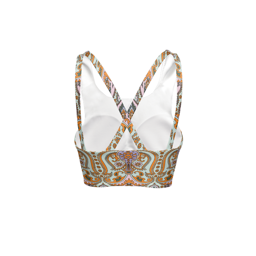 Damasc Racerback Sports Bra-Butter Soft Texture