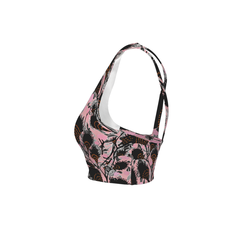 Wild Rosa Racerback Sports Bra-Butter Soft Texture