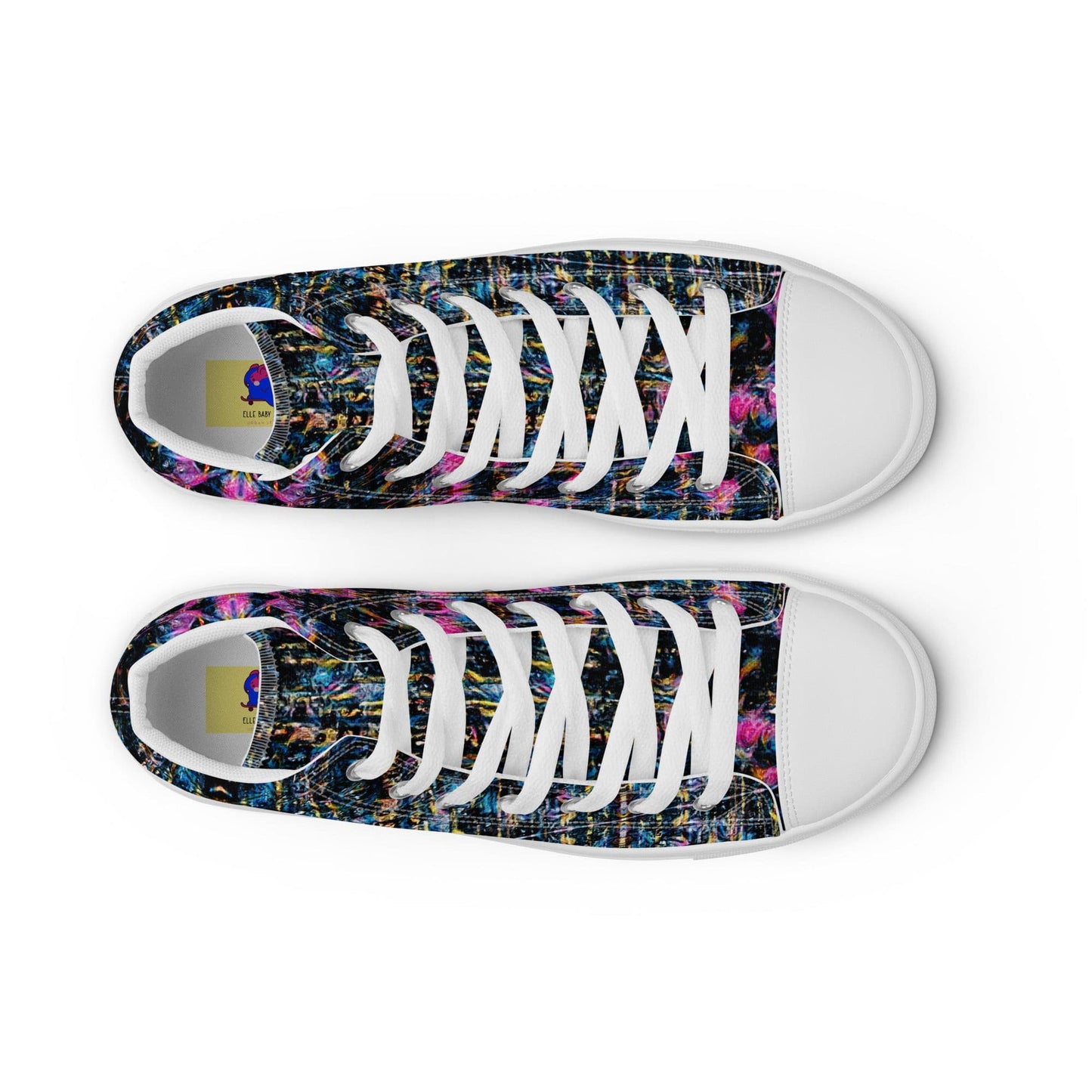 Pink Flames Dancing high top canvas shoes (Mens Sizing)