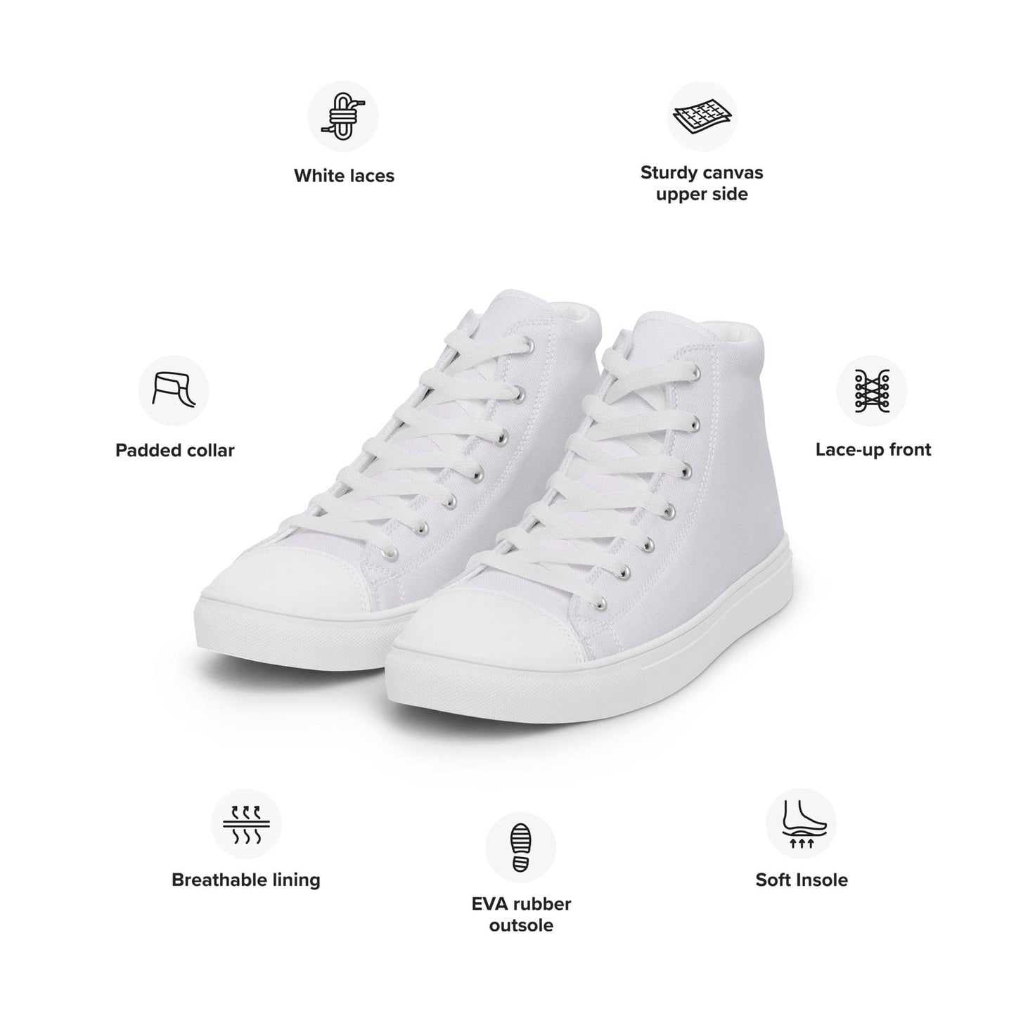 Classic White high top canvas shoes (Men's Sizing)