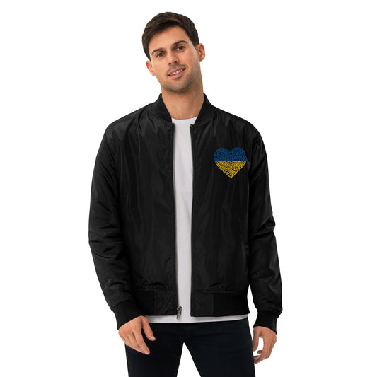 Love to the Ukraine Premium recycled bomber jacket