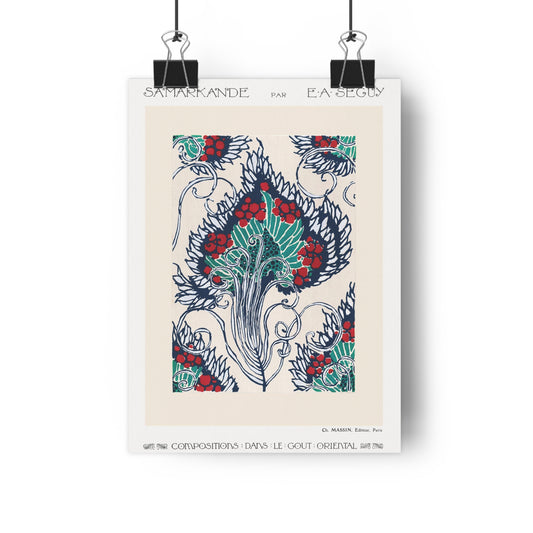 Botanical Pochoir Pattern in Art Nouveau (Samarkand: 20 Color Compositions in the Oriental Style) by E. A. SéguyGiclée Art Print