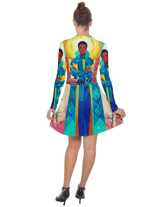 Radiant Rae Long Sleeve Panel Dress