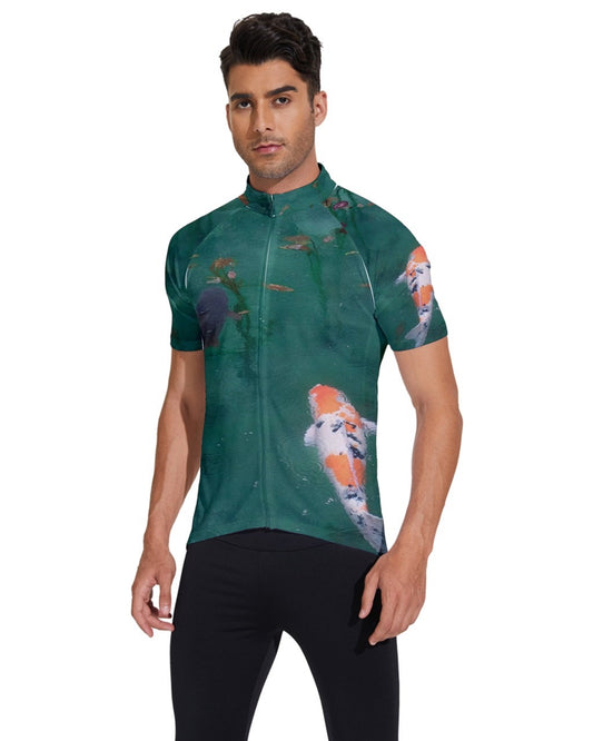 Koi fish,Men's Short Sleeve Cycling Jersey