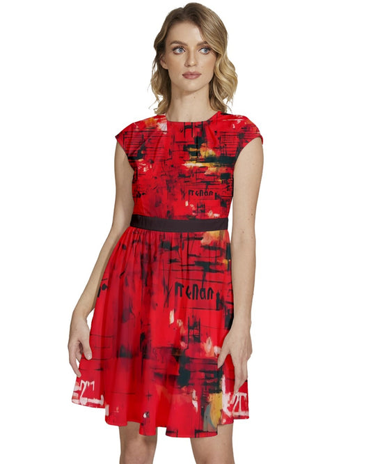 Rebel Cap Sleeve High Waist Dress