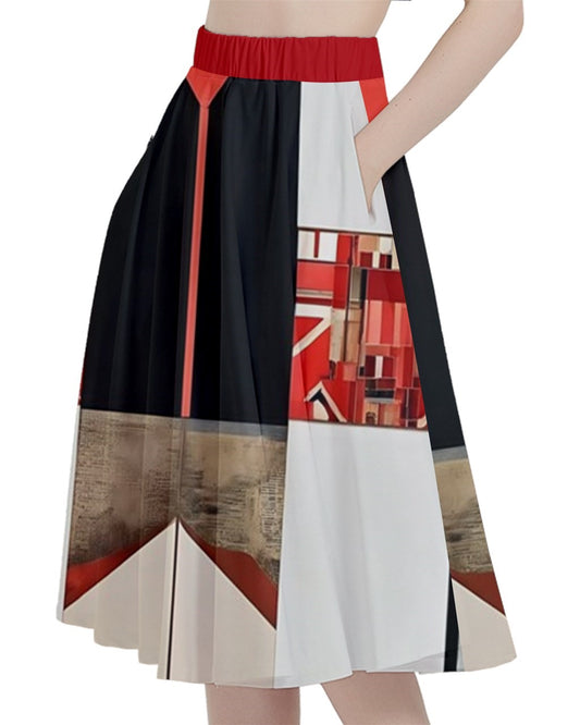 52 Pickup A-Line Full Circle Midi Skirt With Pocket